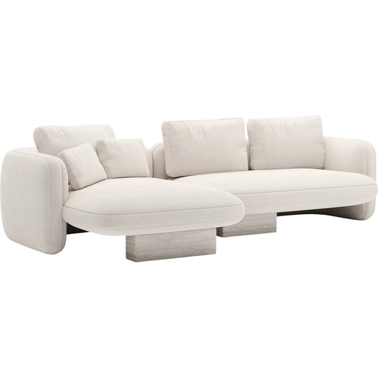 Overlap Chaise Sectional by Caracole in whisper of gold. Made from stone in a transitional style.