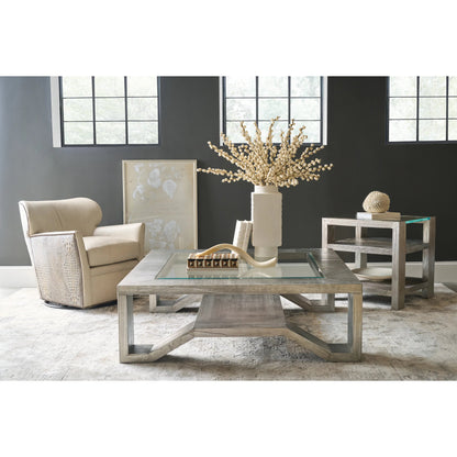 Melange Saber Cocktail Table by Hooker Furniture in silvers and silver. Made from unique in a modern style.