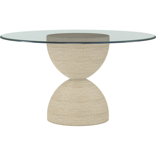 Cotiere Round Dining Table by A.R.T. Furniture in beige. Made from resin, glass in a modern style.