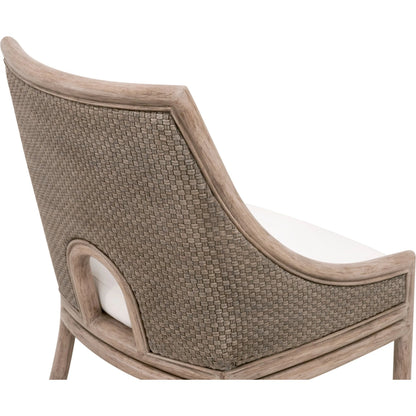 Adamo Dining Chair (Set of 2) by Essentials For Living in french gray cabana loom, livesmart peyton, pearl, french gray mahogany. Made from solid mahogany wood, cabana loom, metal in a transitional style.