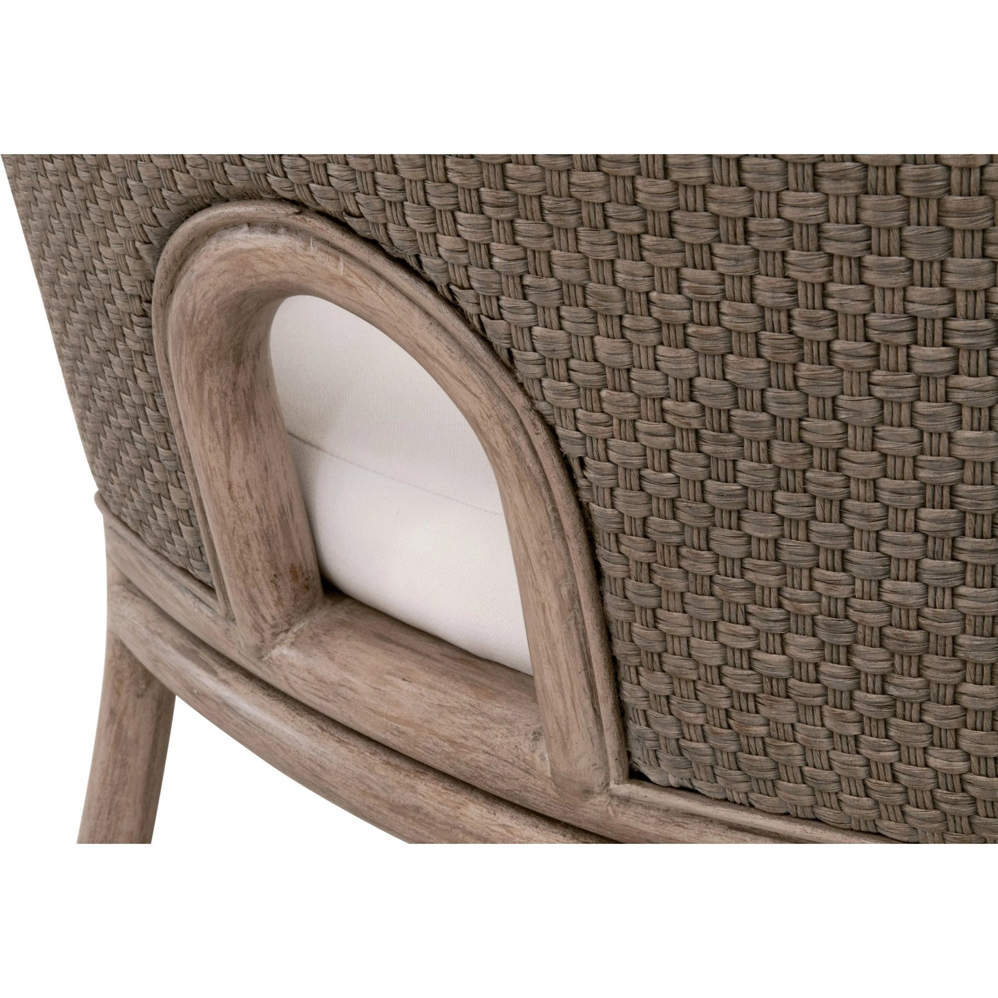 007 SI-2292616 | Closeup | Adamo Dining Chair (Set of 2) by Essentials For Living in french gray cabana loom, livesmart peyton, pearl, french gray mahogany. Made from solid mahogany wood, cabana loom, metal in a transitional style.