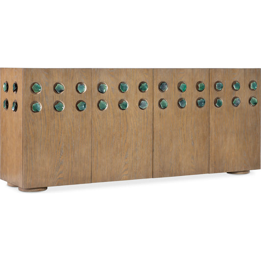 Commerce and Market Pilea Entertainment Credenza by Hooker Furniture in light wood and oak. Made from unique in a unique style.