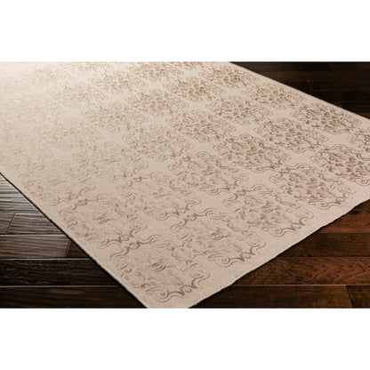 Adeline ADE-6000 Rug by Surya in oatmeal, taupe. Made from 60% wool, 30% viscose, 10% cotton in a unique style.