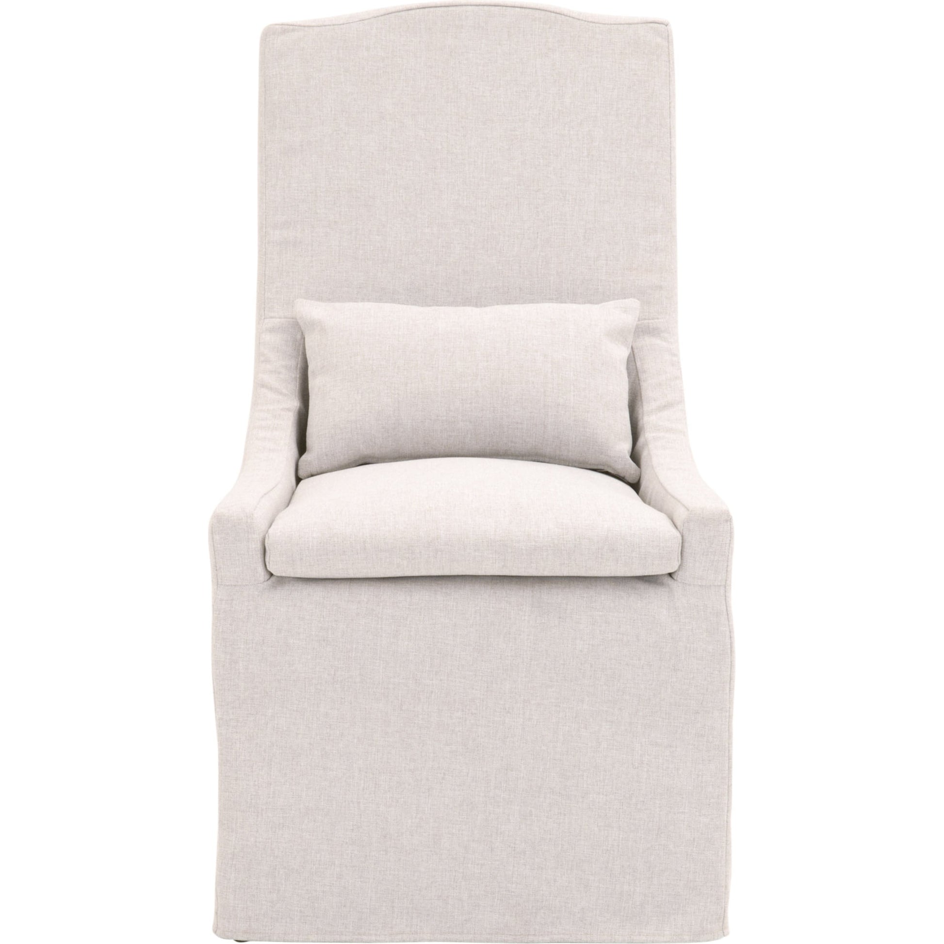 Adele Slipcover Dining Chair by Essentials For Living in gray, blanca. Made from solid teak, fabric in a transitional style.