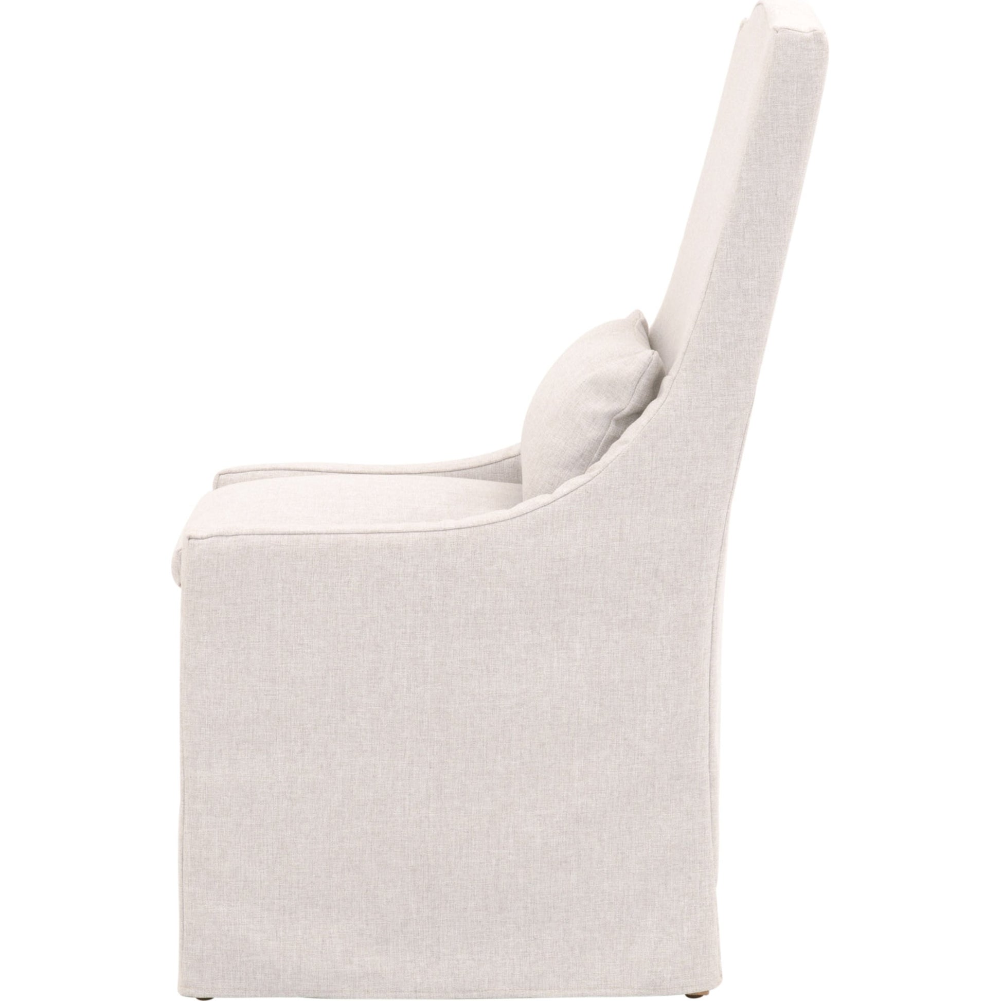 Adele Slipcover Dining Chair by Essentials For Living in gray, blanca. Made from solid teak, fabric in a transitional style.