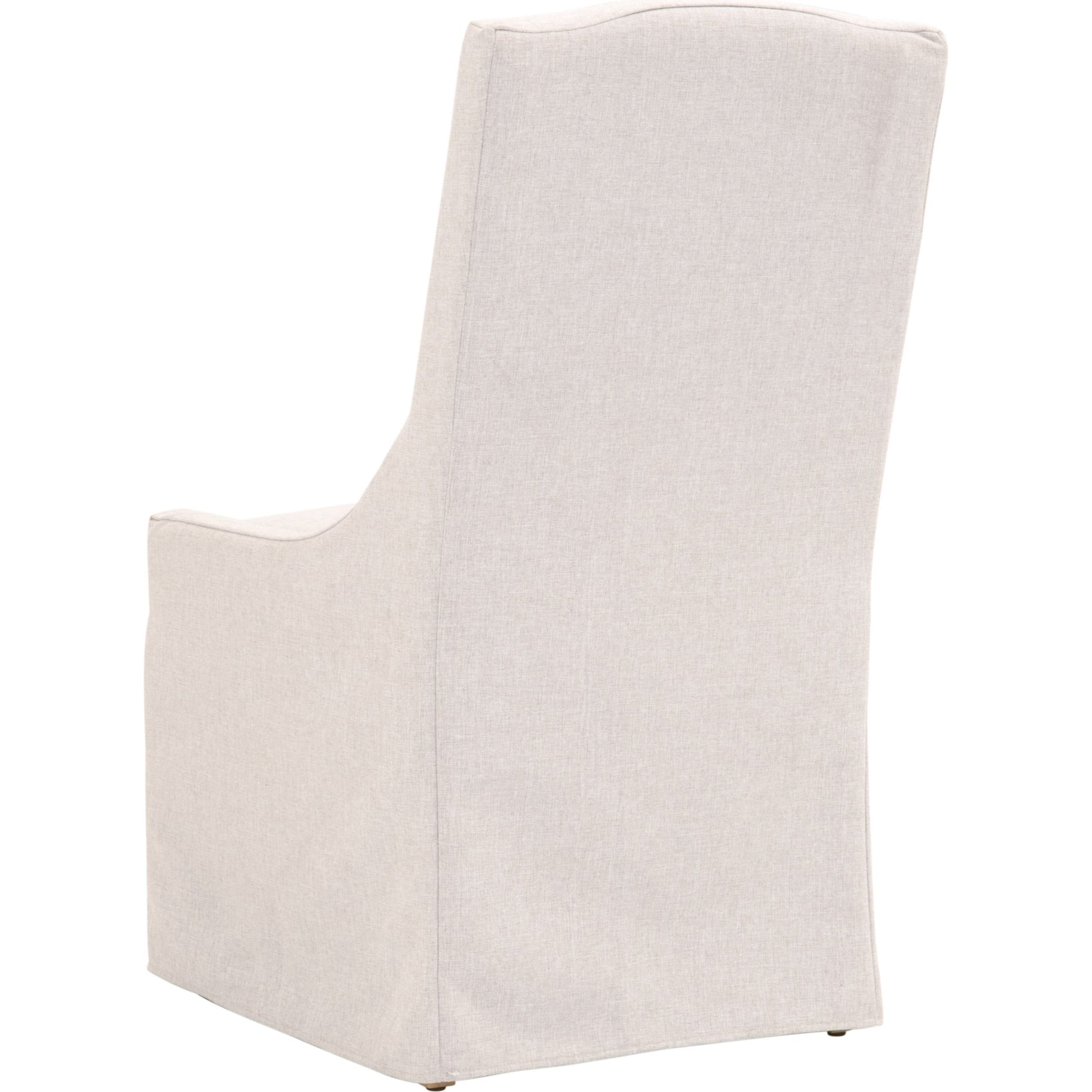 Adele Slipcover Dining Chair by Essentials For Living in gray, blanca. Made from solid teak, fabric in a transitional style.