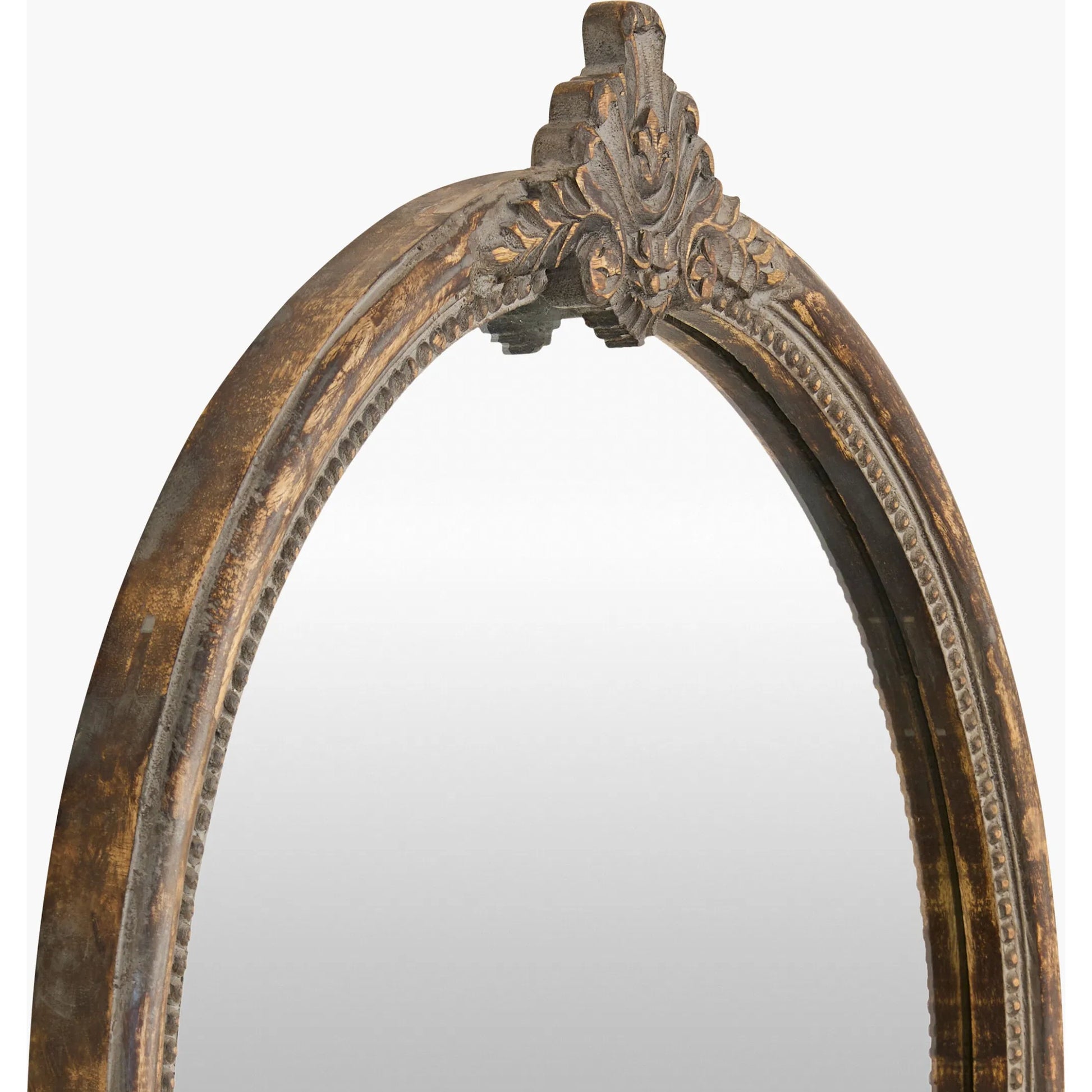Aden Accent Mirror by Livabliss. Made from mango wood in a traditional style.
