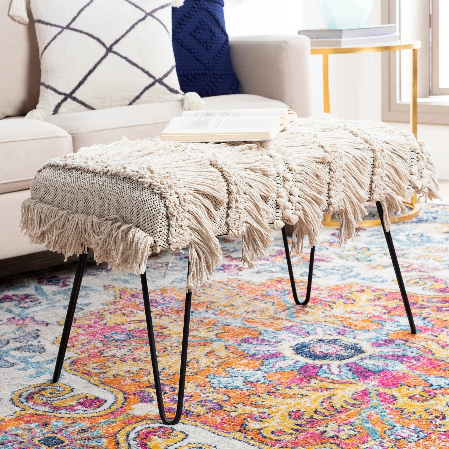 006 SI-1875667 | Lifestyle | Adilah - 25279 by Livabliss in cream and powder coated. Made from cotton, metal in a eclectic & global style.