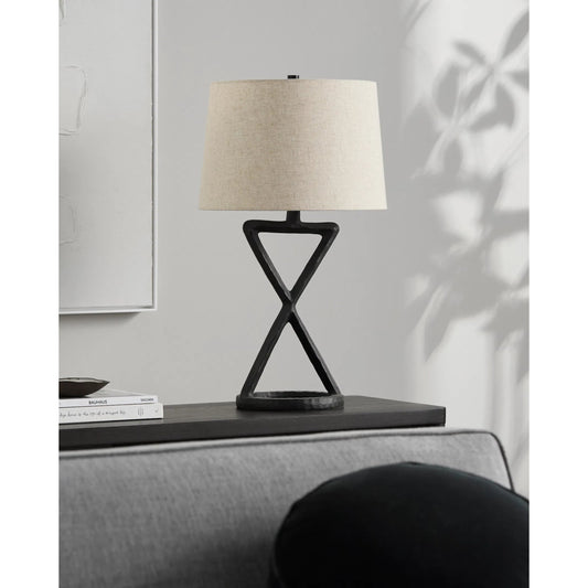 Adaje Accent Table Lamp by Surya. Made from aluminum, cotton, metal in a unique style.