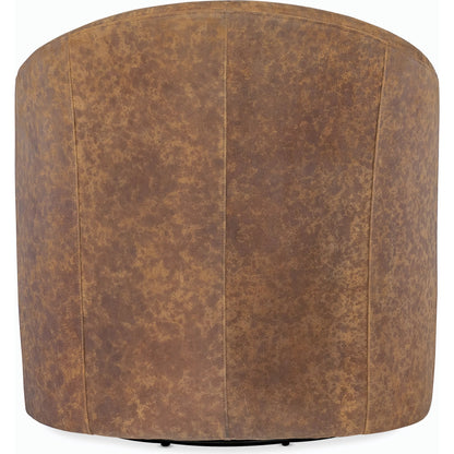 Remi Swivel Chair by Hooker Furniture in brown. Made from leather in a modern style.