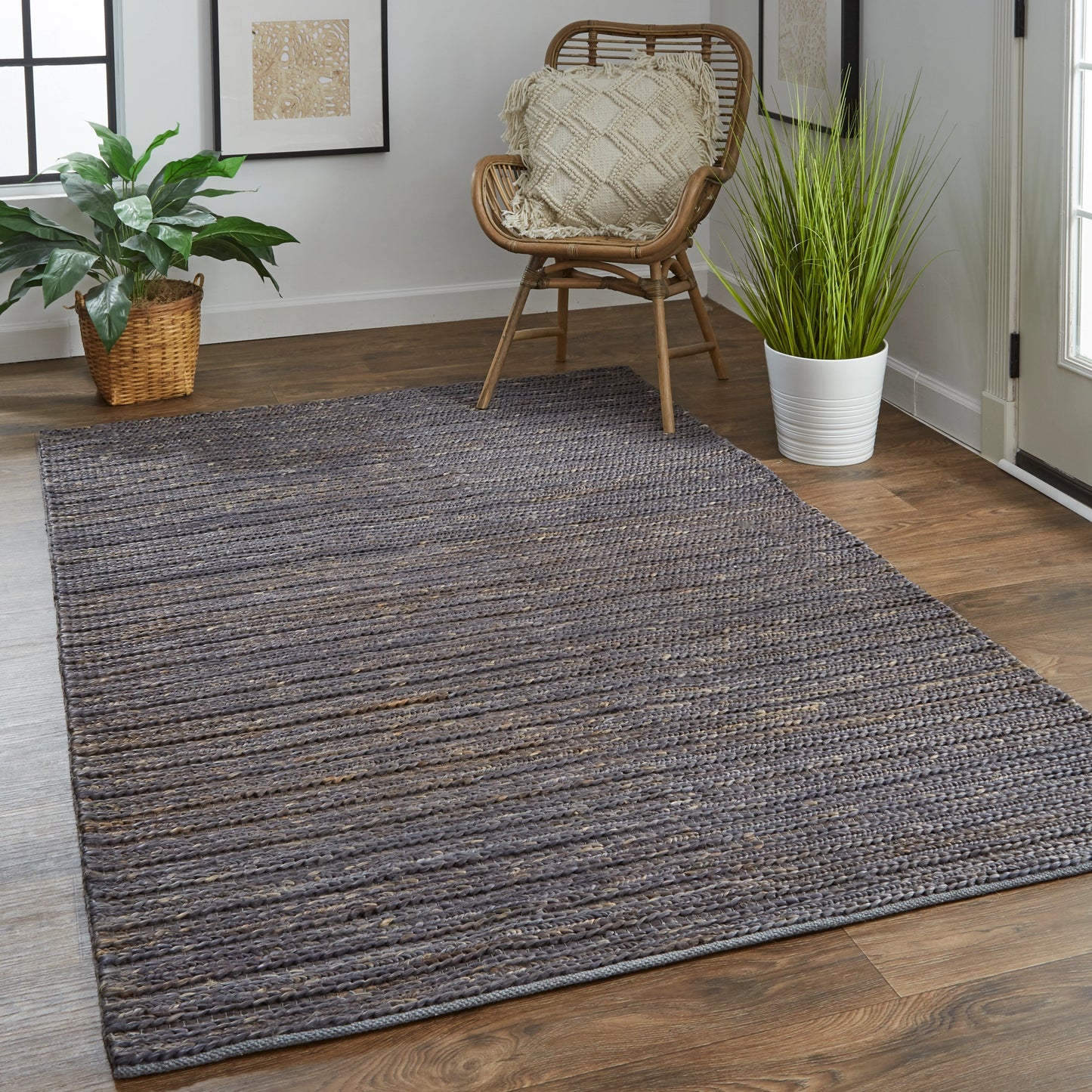 002 SI-1751234,SI-1751235 | Lifestyle | Kaelani Transitional Rug - 0769F by Feizy in brown, blue, taupe. Made from jute in a unique style.