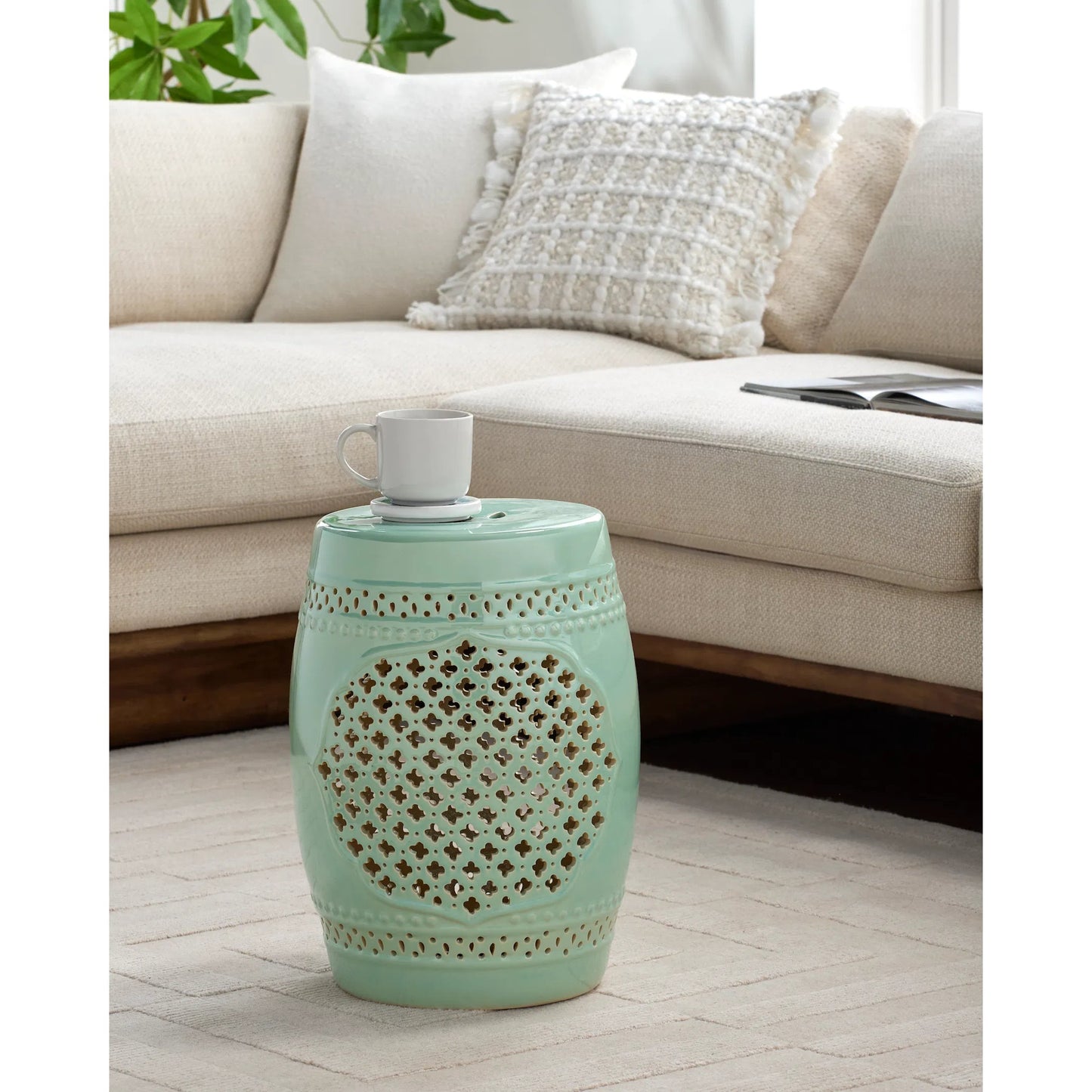 003 SI-2167350 | Lifestyle | Auburndale Garden Stool - 16723 by Livabliss in sage, dark bronze, lunar green. Made from unique in a cottage & farmhouse style.