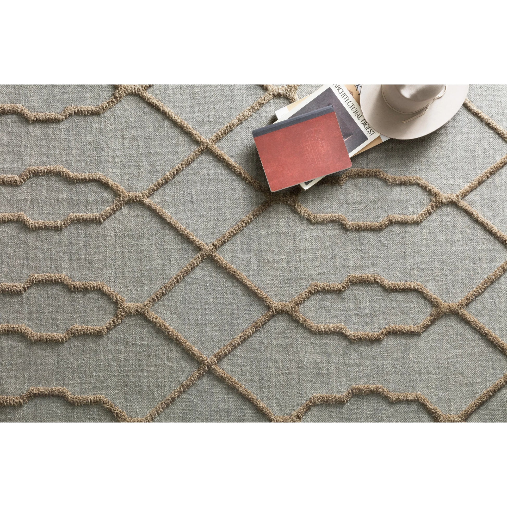 Wade WAE-05 Rug by Loloi in brown, stone. Made from 100% polyester in a unique style.