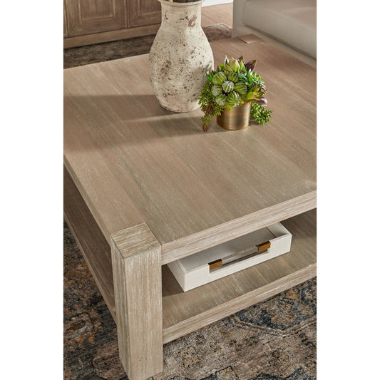 Adler Square Coffee Table by Essentials For Living in natural gray acacia. Made from solid beed wood, acacia veneer, mdf in a unique style.