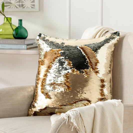 Andrina Pillow - 5821 by Surya in metallic silver, metallic gold. Made from 100% polyester in a unique style.