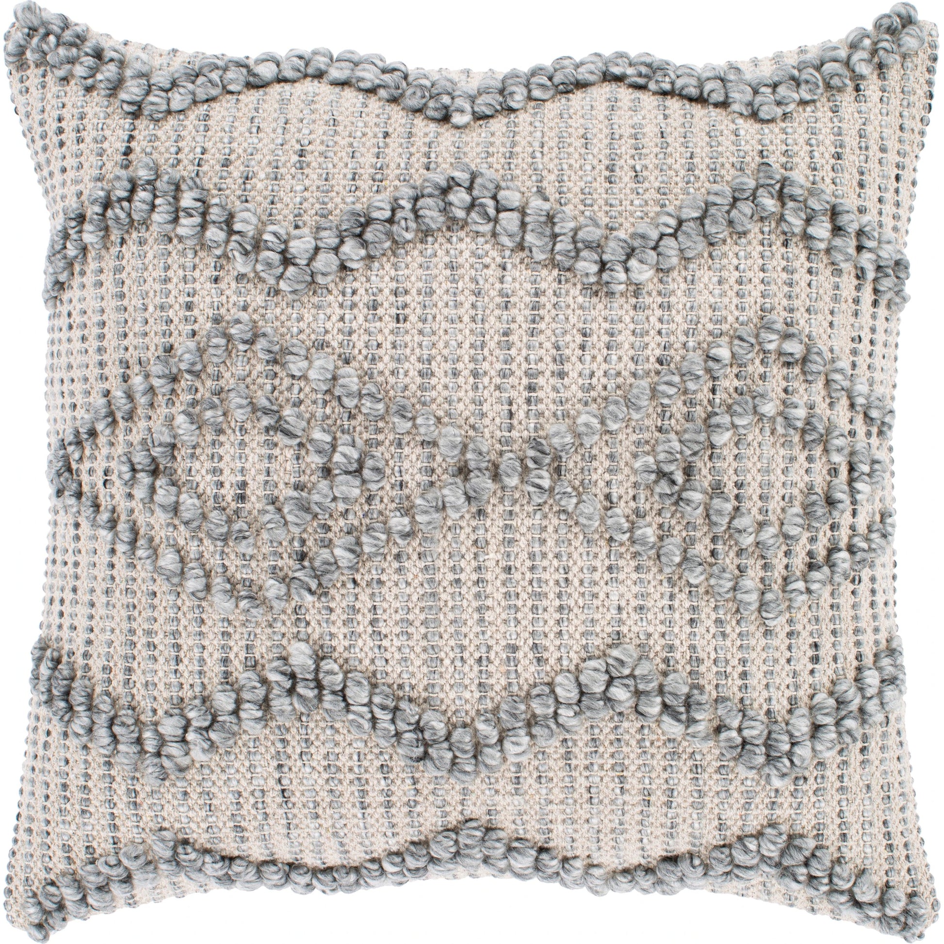 Anders ADR-003 Pillow by Livabliss in slate, light beige. Made from front: 50% cotton, 50% polyester, back: 100% cotton in a modern style.