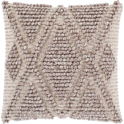 Anders Pillow - 29140 by Livabliss in taupe, light beige. Made from front: 60% polyester, 40% cotton, back: 100% cotton in a traditional style.