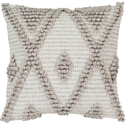 Anders Pillow - 21384 by Livabliss in taupe, light beige. Made from front: 50% cotton, 50% polyester, back: 100% cotton in a modern style.