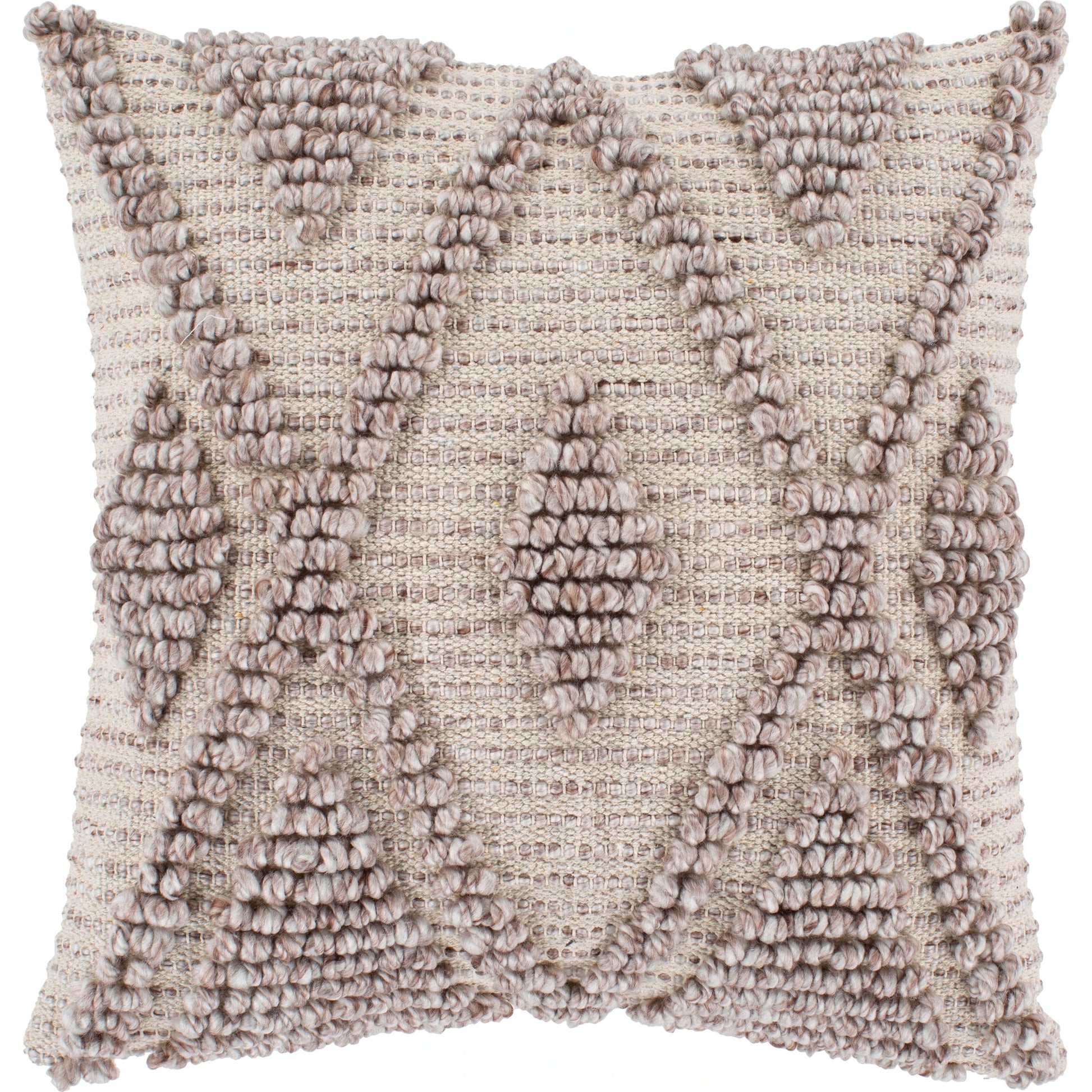 Anders Pillow - 21384 by Livabliss in taupe, light beige. Made from front: 50% cotton, 50% polyester, back: 100% cotton in a modern style.