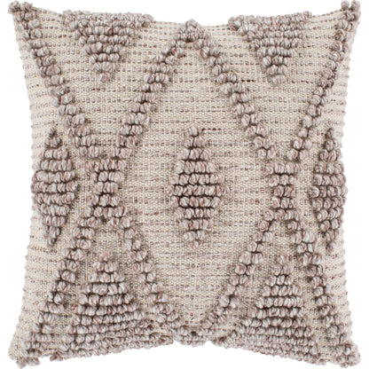 Anders Pillow - 21384 by Livabliss in taupe, light beige. Made from front: 50% cotton, 50% polyester, back: 100% cotton in a modern style.