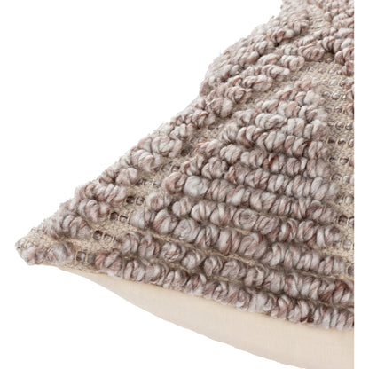 Anders Pillow - 21384 by Livabliss in taupe, light beige. Made from front: 50% cotton, 50% polyester, back: 100% cotton in a modern style.