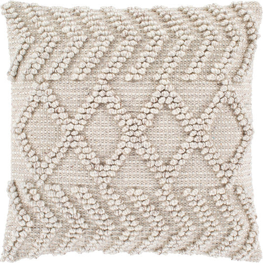 Anders Pillow - 28094 by Livabliss in taupe, light beige. Made from front: 60% polyester, 40% cotton, back: 100% cotton in a modern style.