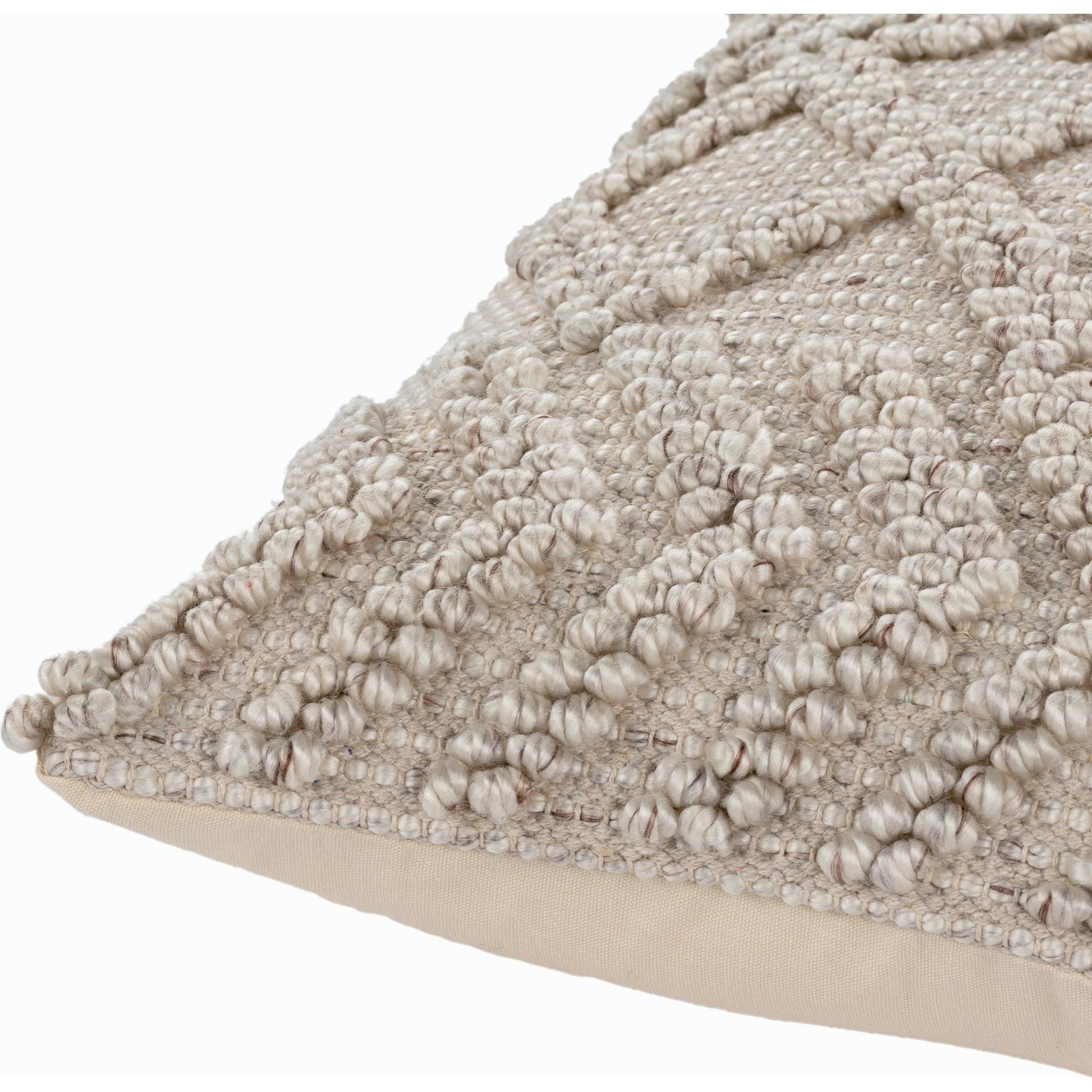 Anders Pillow - 28094 by Livabliss in taupe, light beige. Made from front: 60% polyester, 40% cotton, back: 100% cotton in a modern style.