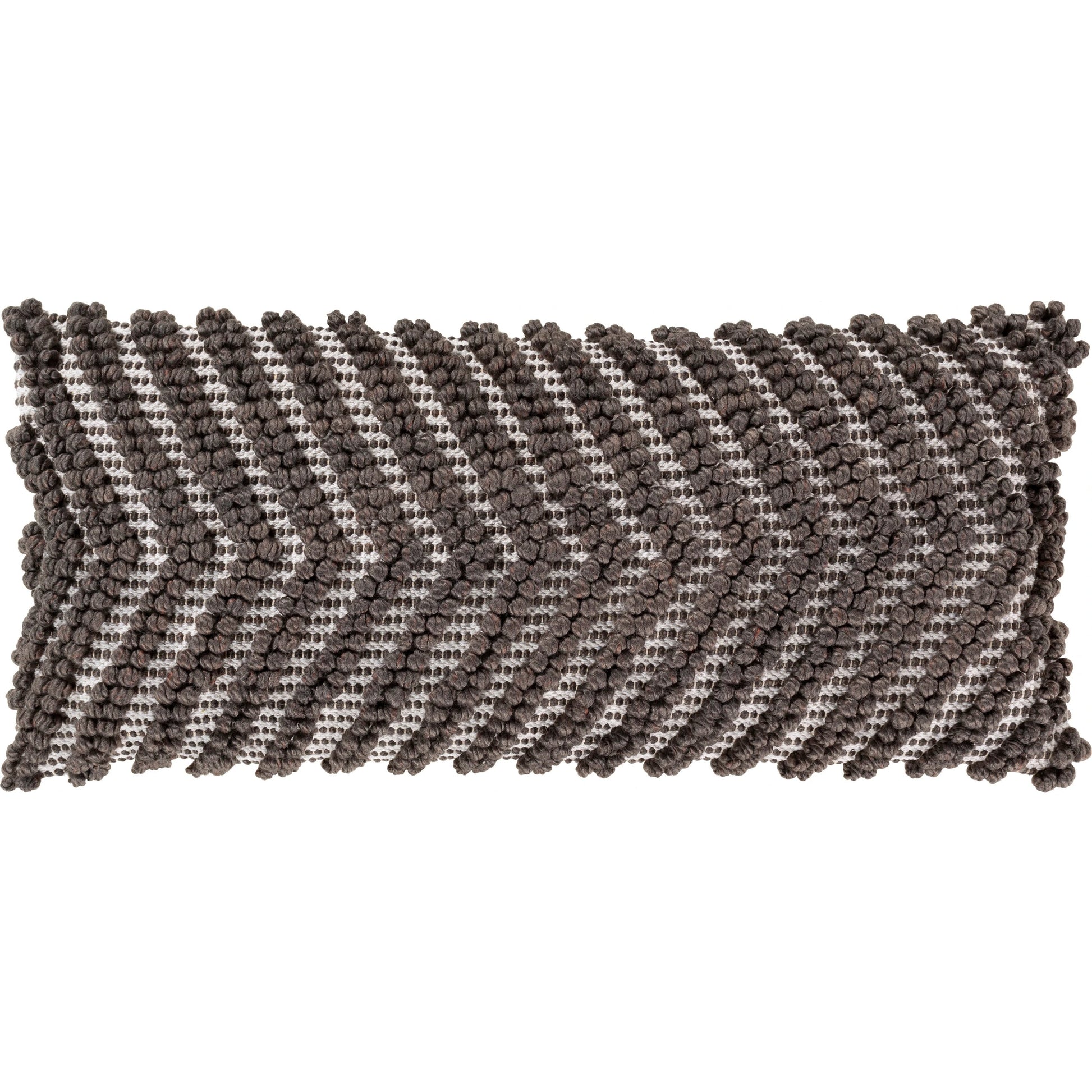 Anders ADR-012 Pillow by Livabliss in charcoal, light beige. Made from front: 60% polyester, 40% cotton, back: 100% cotton in a modern style.