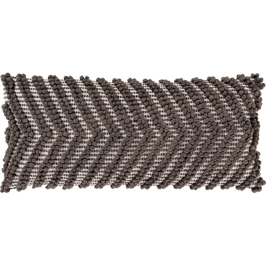 Anders ADR-012 Pillow by Livabliss in charcoal, light beige. Made from front: 60% polyester, 40% cotton, back: 100% cotton in a modern style.