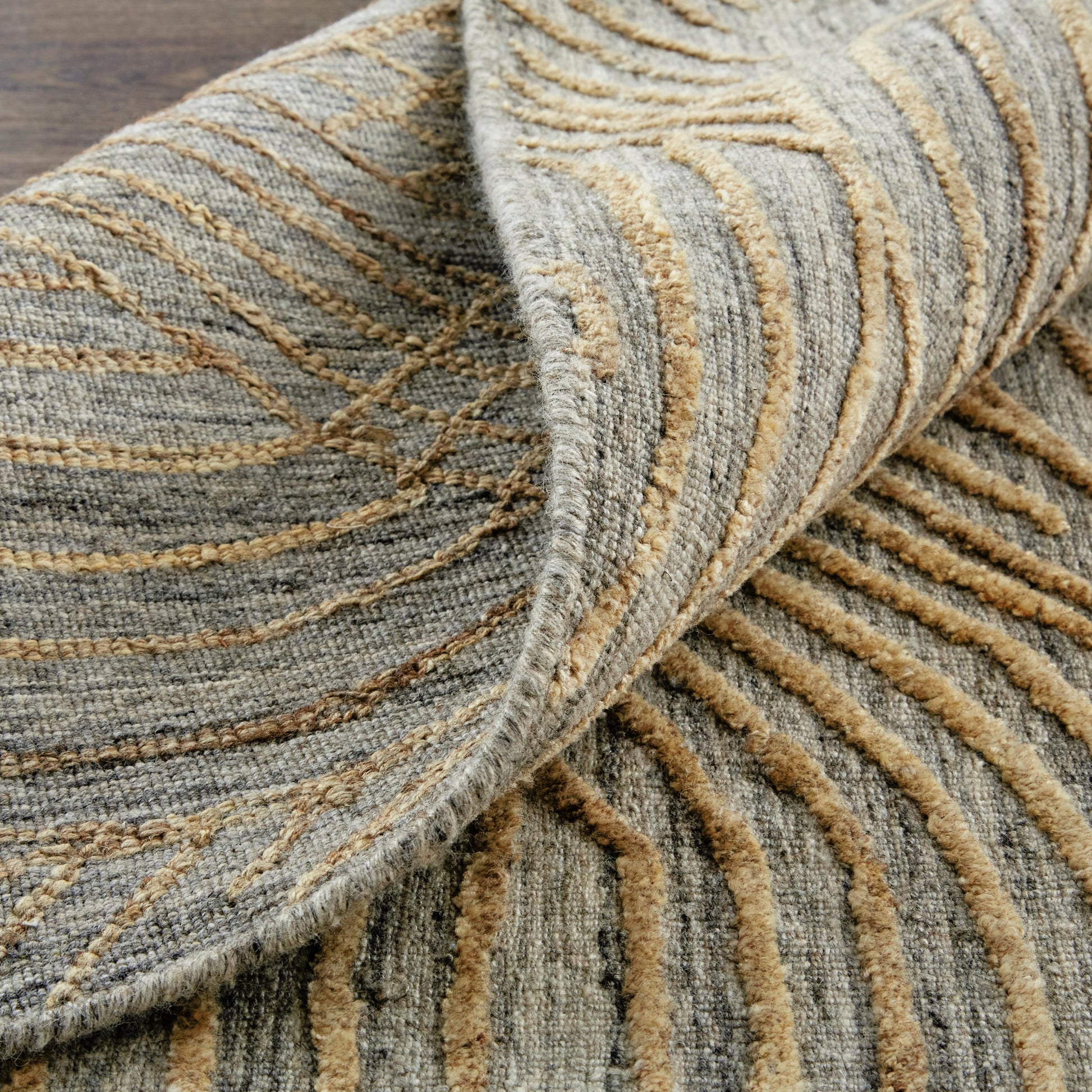 Taunton Transitional Rug - T17T8007 by Thom Felicia by Feizy Rugs in gold, gray. Made from viscose, wool in a unique style.