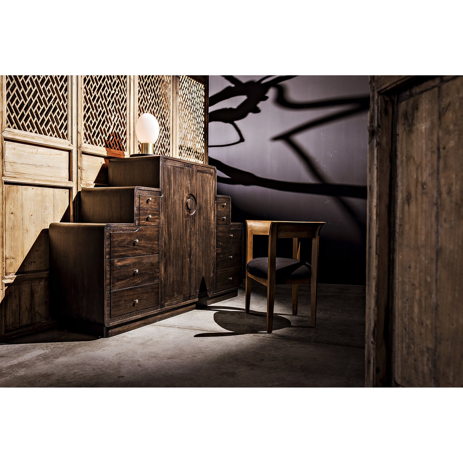 Webster Club Chair by Noir. Made from teak in a transitional style.