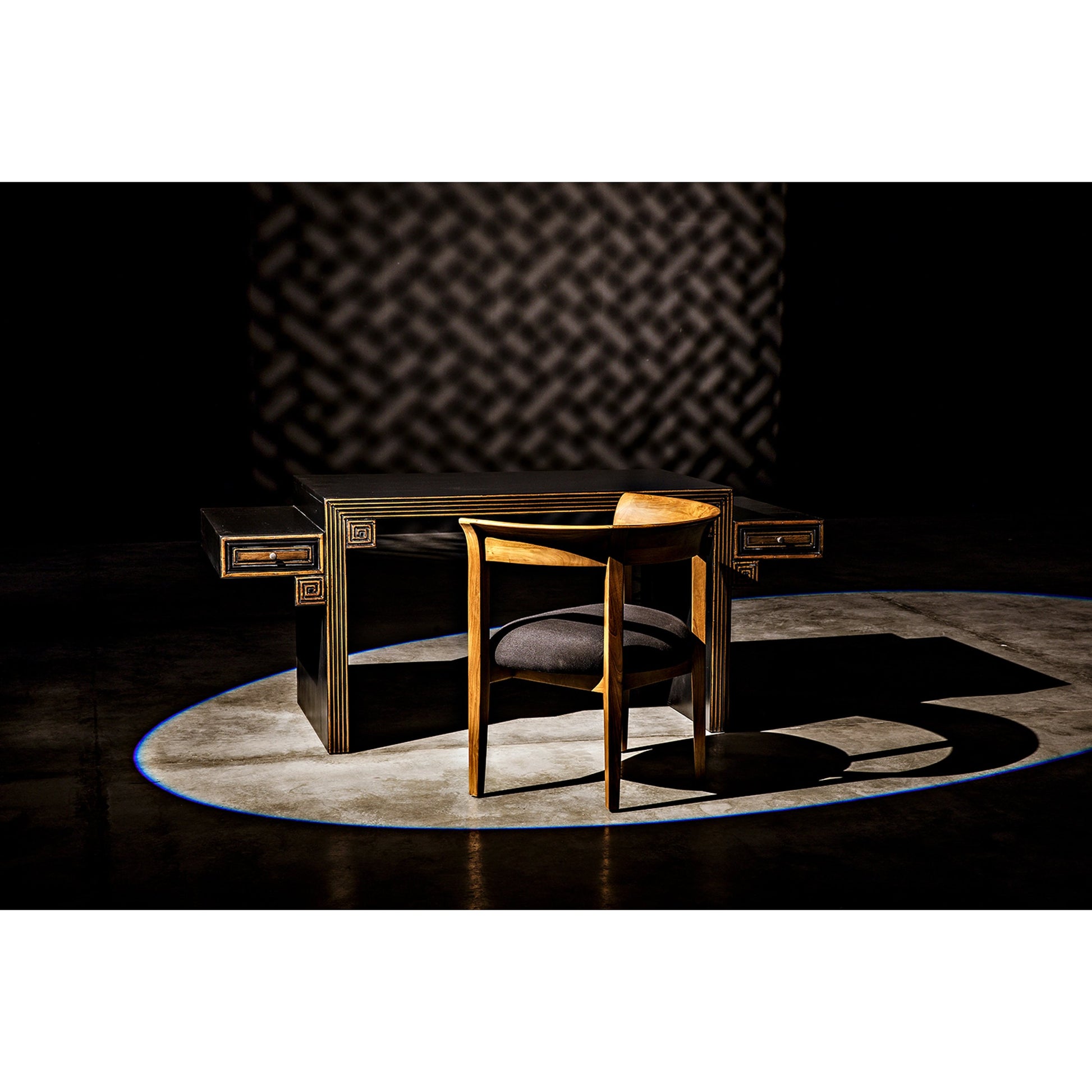 Webster Club Chair by Noir. Made from teak in a transitional style.