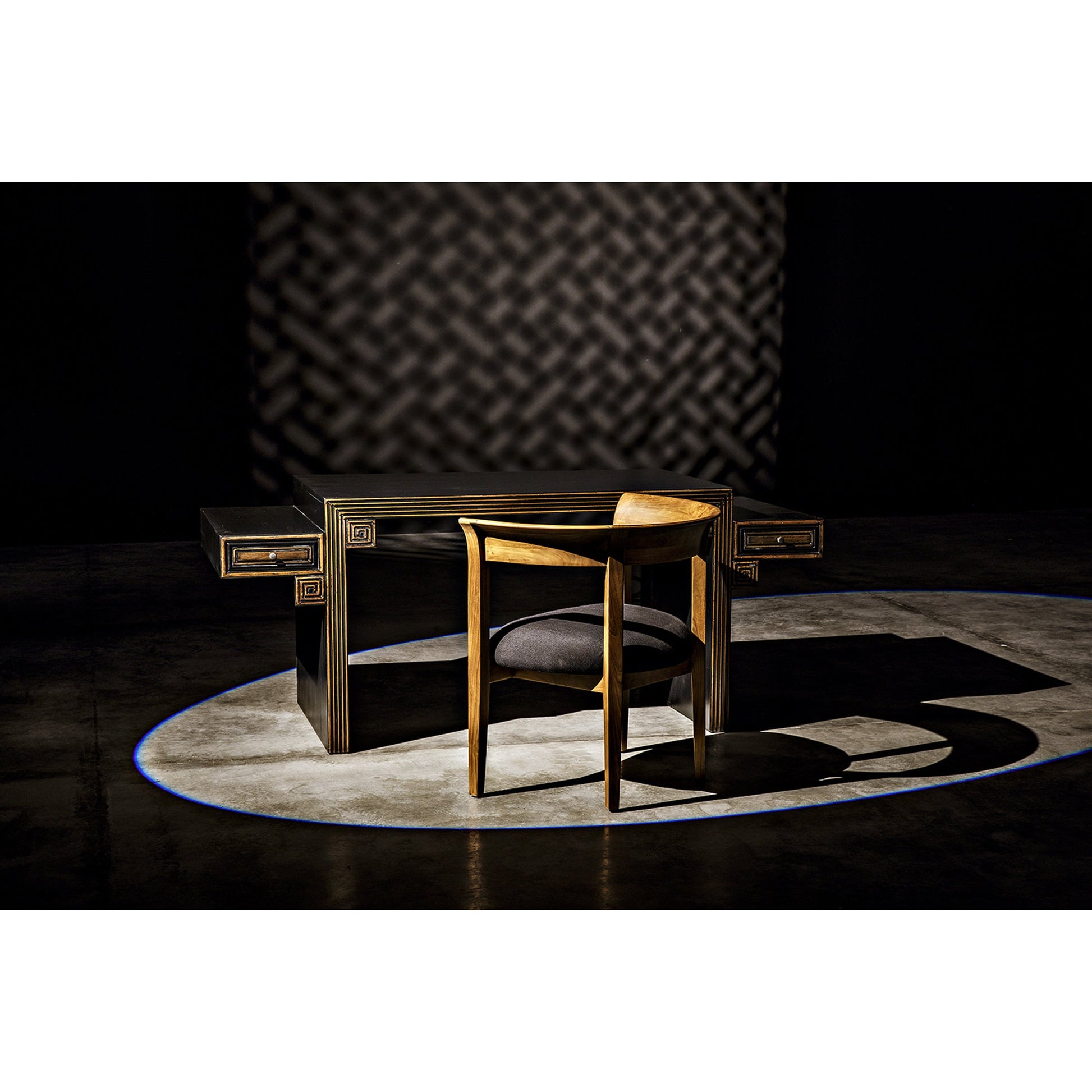 Webster Club Chair by Noir. Made from teak in a transitional style.