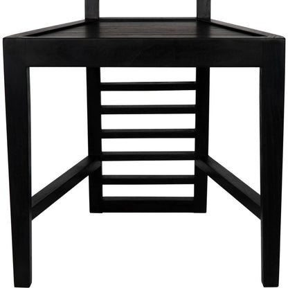 Morris Chair by Noir in charcoal black. Made from mindi in a eclectic & global style.