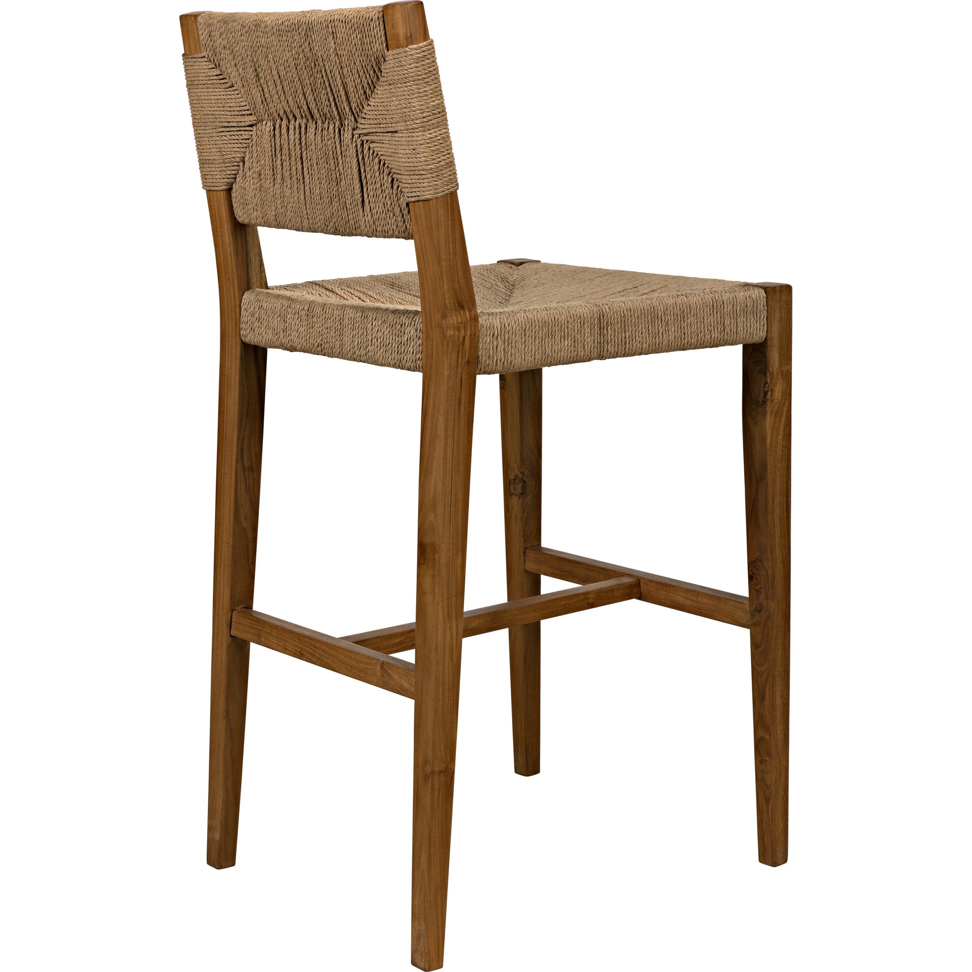 Bran Counter Stool by Noir. Made from teak in a coastal style.