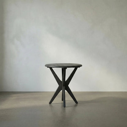 Fox Side Table by Noir in charcoal black. Made from sungkai in a modern style.