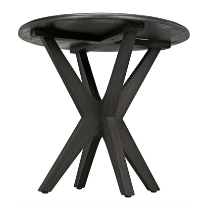 Fox Side Table by Noir in charcoal black. Made from sungkai in a modern style.