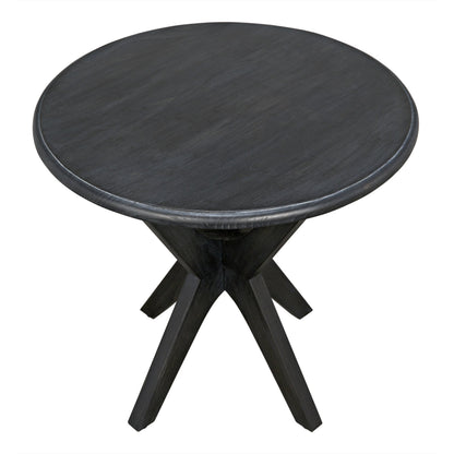 Fox Side Table by Noir in charcoal black. Made from sungkai in a modern style.