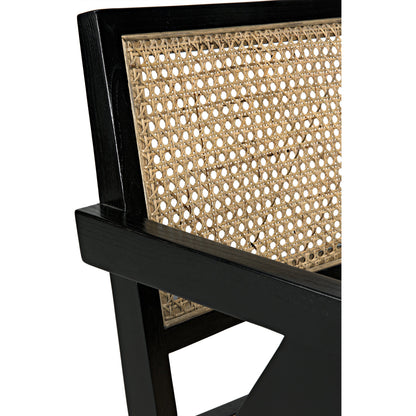 Jude Relax Chair by Noir in charcoal black. Made from sungkai wood in a modern style.