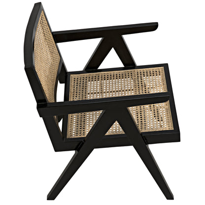 Jude Relax Chair by Noir in charcoal black. Made from sungkai wood in a modern style.