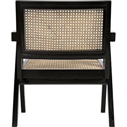 Jude Relax Chair by Noir in charcoal black. Made from sungkai wood in a modern style.