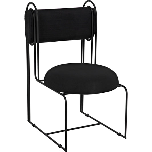 Daisy Chair by Noir in black. Made from metal, black cotton in a modern style.