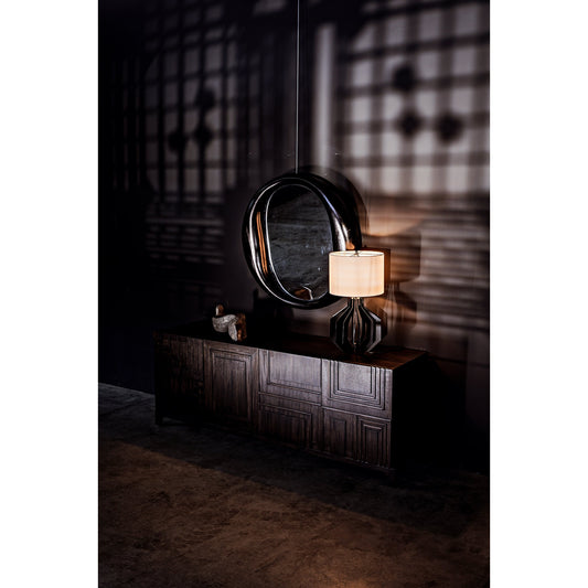 Oh Mirror by Noir in charcoal black. Made from sungkai wood in a modern style.