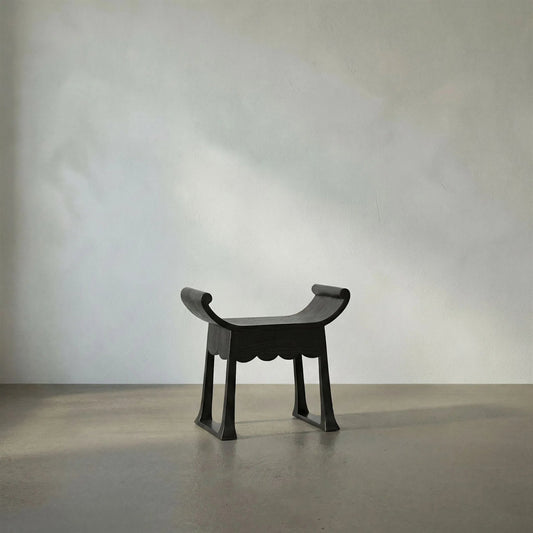 Wey Side Table by Noir in charcoal black. Made from sungkai in a eclectic & global style.