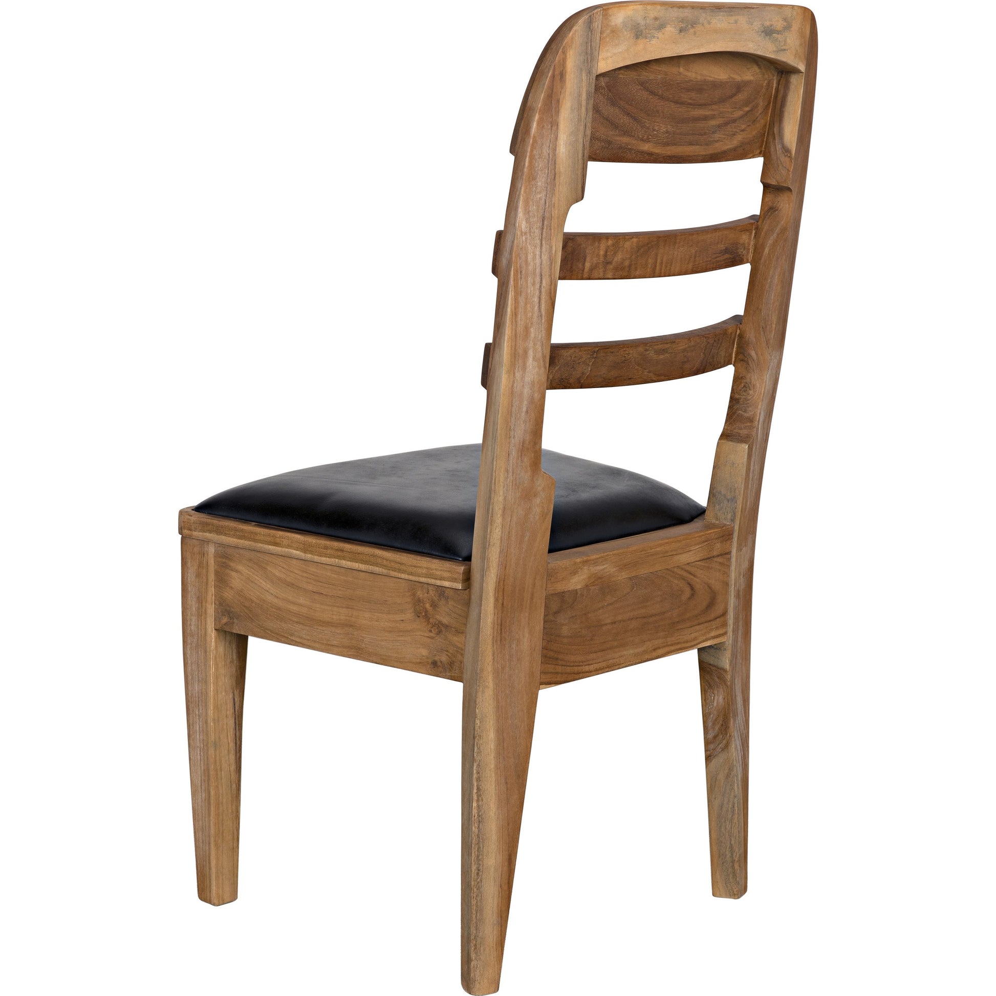 Laila Chair by Noir in clear coat satin. Made from teak, leather in a transitional style.