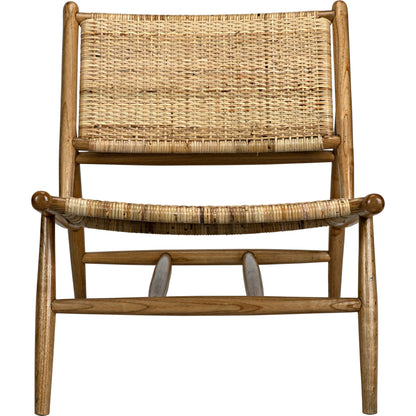Bundy Relax Chair by Noir in sungkai. Made from teak, rattan in a coastal style.