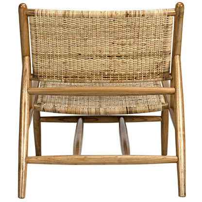 Bundy Relax Chair by Noir in sungkai. Made from teak, rattan in a coastal style.