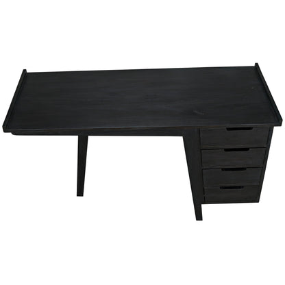 Kennedy Desk by Noir in charcoal black. Made from sungkai in a modern style.