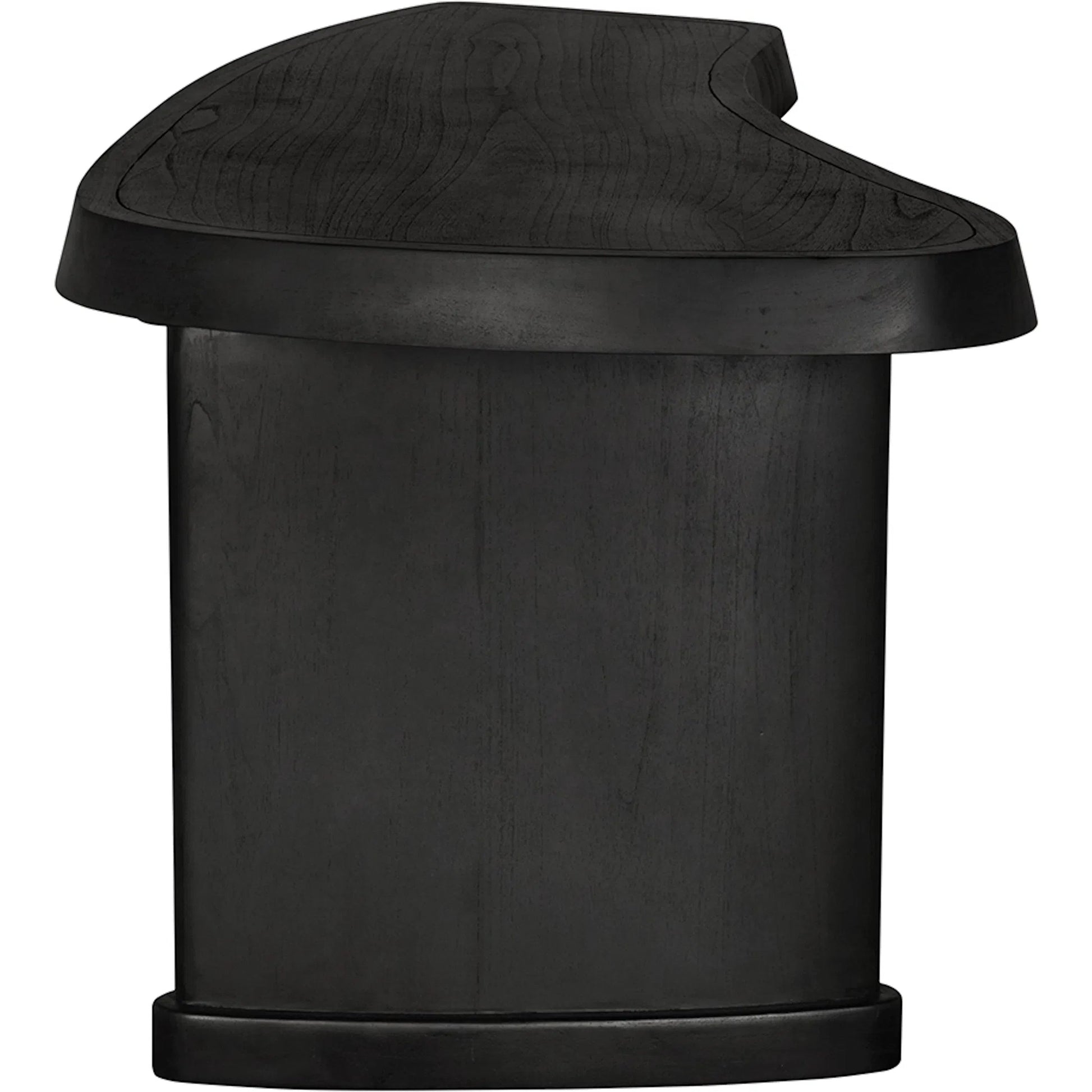 Augustus Desk by Noir in charcoal black. Made from mindi, brass hardware in a unique style.