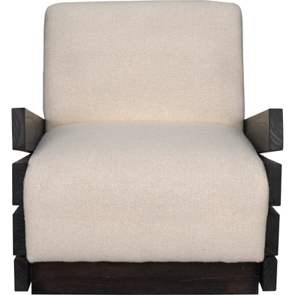 Slide Chair by Noir in sombre. Made from mindi and off white fabric in a modern style.